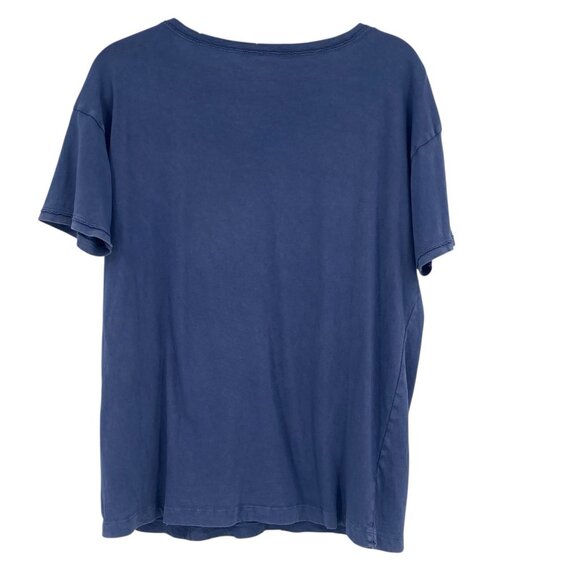 Aerie Women’s Size Small Washed Blue Oversized V-Neck Boyfriend T-Shirt Cotton - Picture 2 of 11